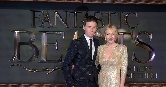 Eddie Redmayne et JK Rowling à l'avant première européenne des "Animaux Fantastiques"