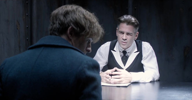 Percival Graves (Colin Farrell) interroge Norbert Dragonneau (Eddie Redmayne) dans cet extrait (Les Animaux Fantastiques - 2016)