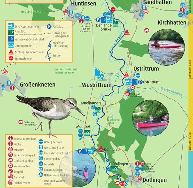 Flusskarte Dötlingen Ölmühle nach Huntlosen Dehlandsbrücke