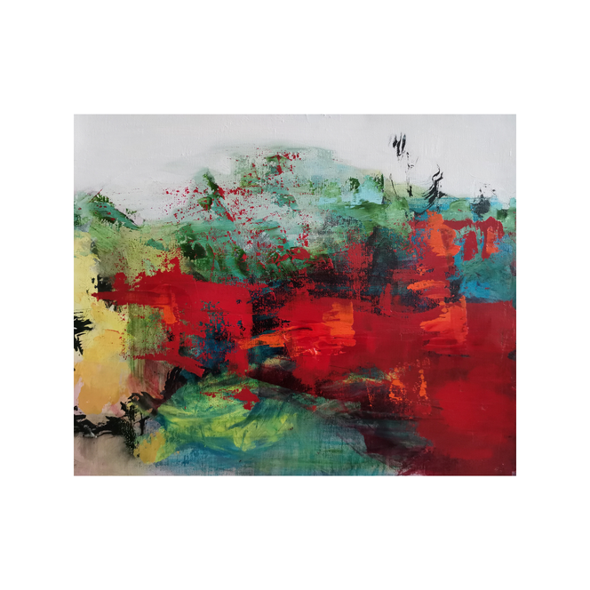 Kalifornian kuumuus, California heat, 45,5 x 55, mixed media on canvas / available  