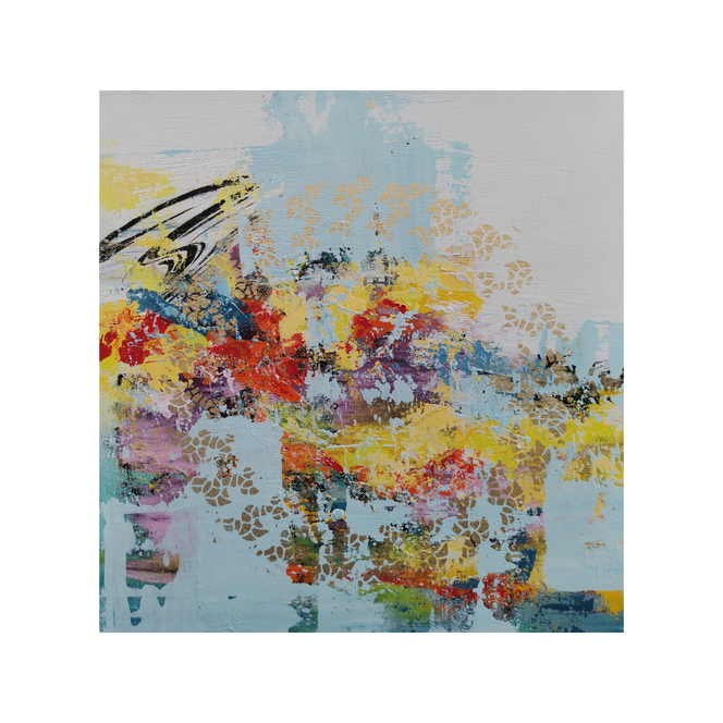 Täysikuun tyttäret I, 40 x 40, mixed media on canvas / available   