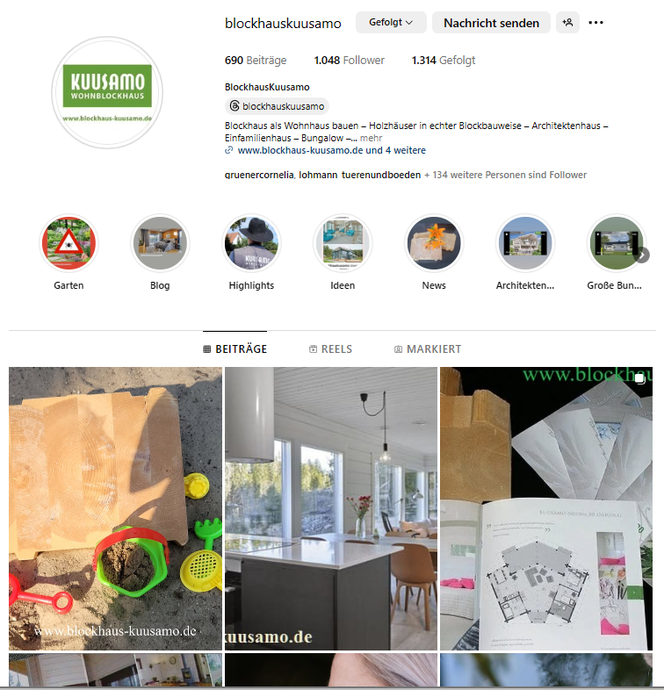 Blockhaus Kuusamo auf Instagram -  Blockhausbau -  Wohnblockhäuser - Holzhäuser in Blockbauweise