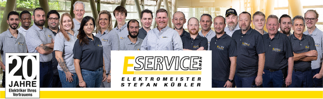 Ihr Elektriker aus Wernau: Teambild der E Service Stefan Kübler GmbH, der Spezialist für Elektro, Installation, Reparatur, Sicherheit, Netztwerk und Industrie