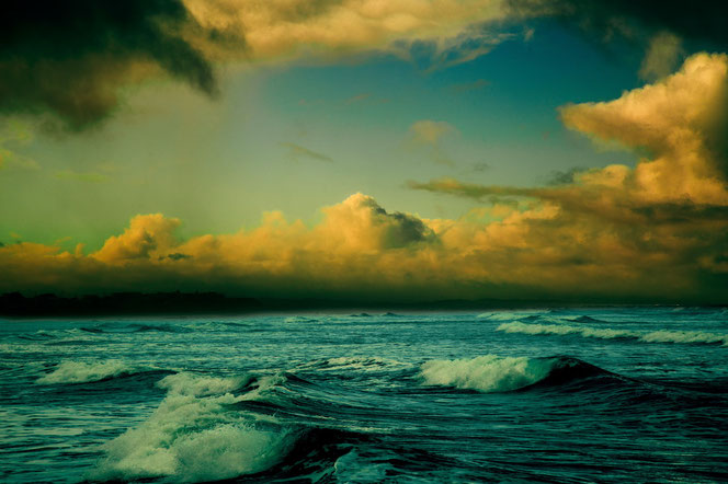 Sonnenuntergang am Meer, Bild des Atem des Lebens bei Craniosacraltherapie, Foto Mike Wilson