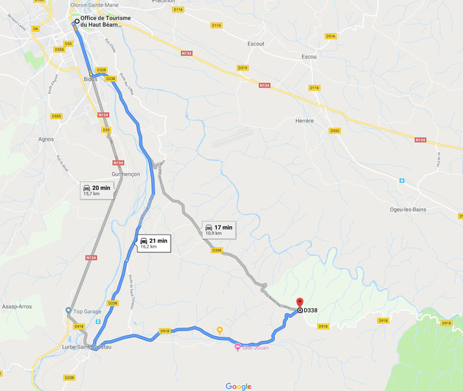 Carte avec emplacement du point : Borne 12" dans la forêt du Bager, lieu de RDV pour randonnée du 18 juillet 2021
