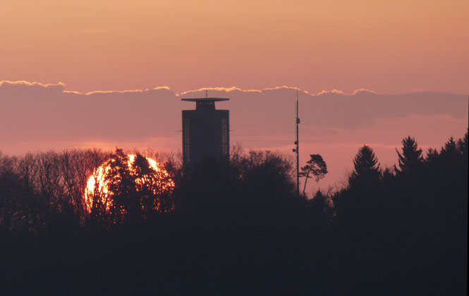Morgenstund hat Gold im Mund! - Sonnenaufgang hinter dem Turm