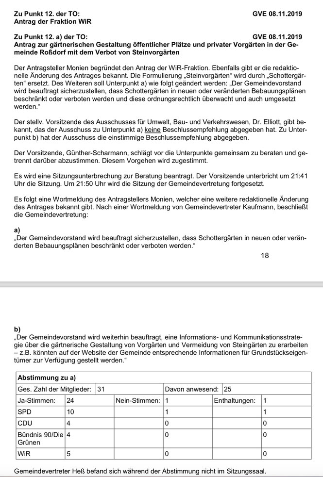 Quelle: Niederschrift GVE Sitzung