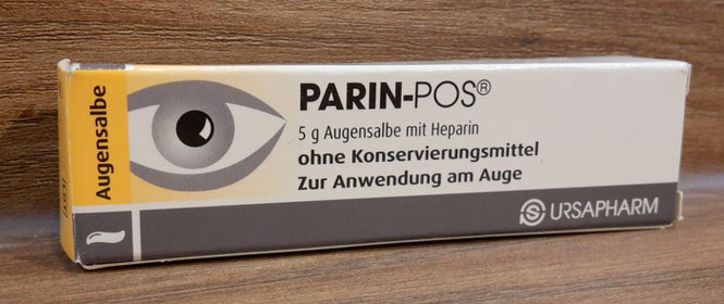 Heparin Augensalbe, auch Parin Pos genannt (Abbildung)
