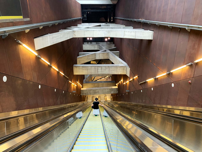 Escalators in Budapest Subway