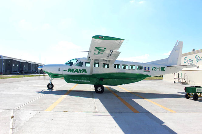 Small Maya airline plane