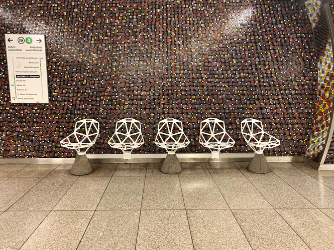 Design chairs at Budapest metro