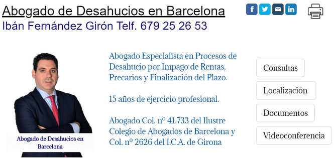 Abogado de Desahucios por Impago de Rentas en Barcelona Capital.