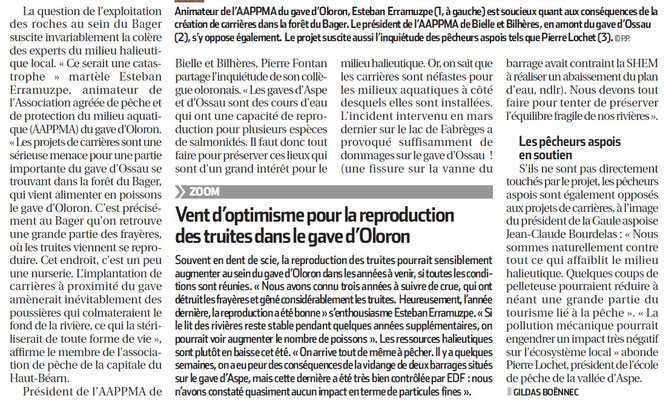 Les pêcheurs de truite avec l'ACCOB au Bager d'Oloron