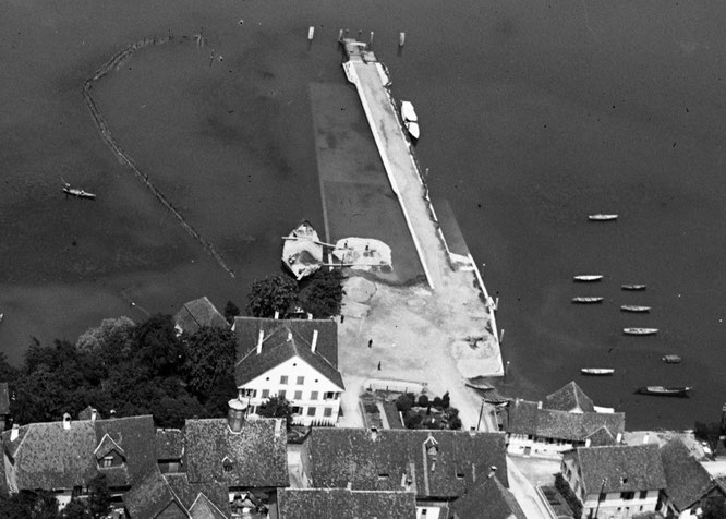 Kiesauslad an der Stedi 1919. Foto W. Mittelholzer