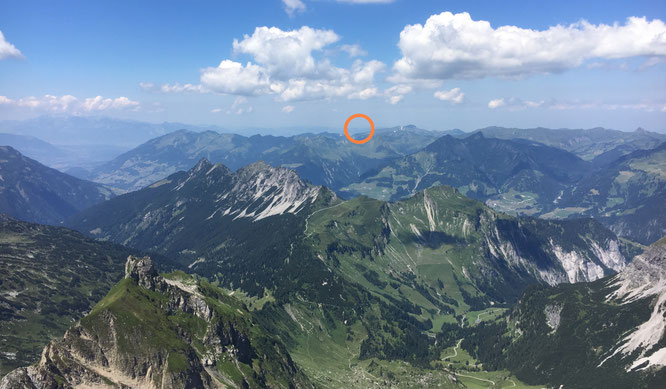 Blick zurück von der Roten Wand zum Napoleonturm; Foto David Keller