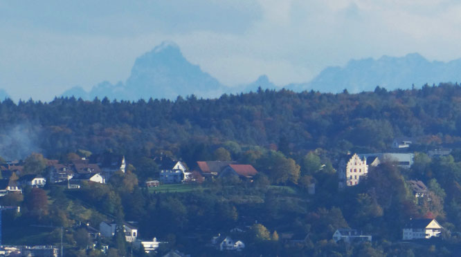 erstaunliche Perspektive von Radolfzell aus; im Vordergrund Salenstein