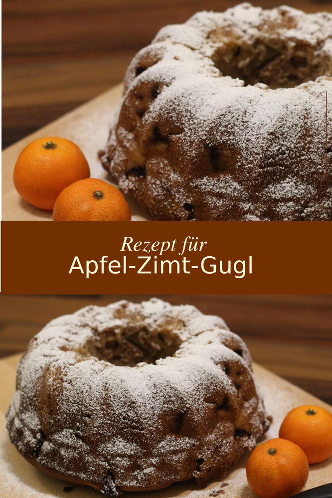fluegelwesen.de - Rezept für saftigen Apfel-Zimt-Gugl
