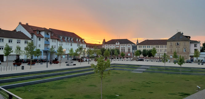 Sunset im August in Germersheim (Rheinland-Pfalz)
