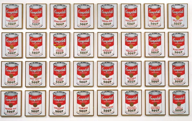 アンディ・ウォーホル「32のキャンベルスープの缶」(1962年）