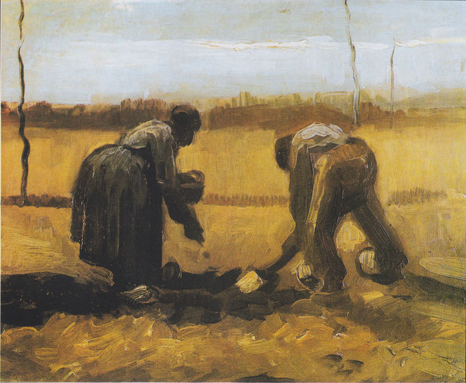 《ジャガイモを植える農民の男女》 1885年 チューリッヒ美術館 (F129a)