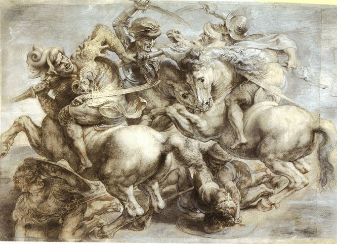 ペーテル・パウル・ルーベンスによる「アンギアーリの戦い」の模写