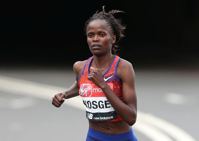 Brigid Kosgei, atleta keniana ganadora en los maratones de Chicago, Londres y Tokio