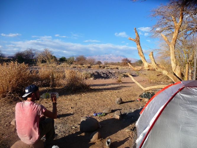 Camping in San Pedro De Atacama in my £15 spaceman tent