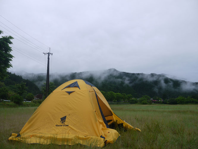 Day 2 camping in the rain on a pilgrim hike