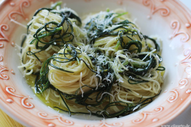 Capellini mit Mönchsbart und Parmesan Oligarto Rezepte Olivenöl