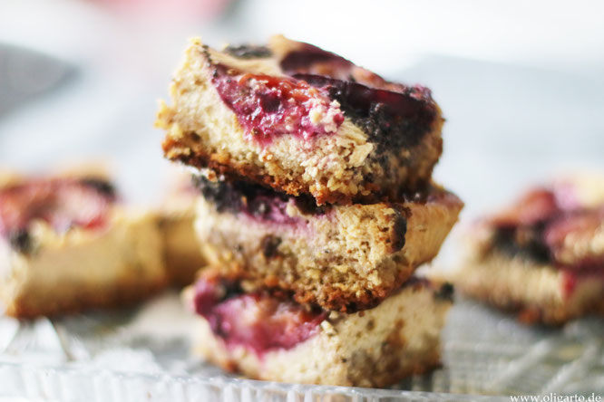 Glutenfreier Mohn-Quarkkuchen mit Zwetschgen Oligarto Rezepte Backen mit Olivenöl