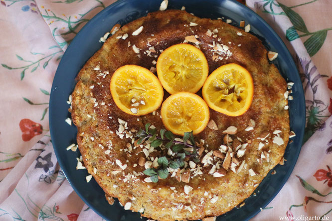 Saftiger Mandelkuchen mit Orangen Oligarto glutefrei