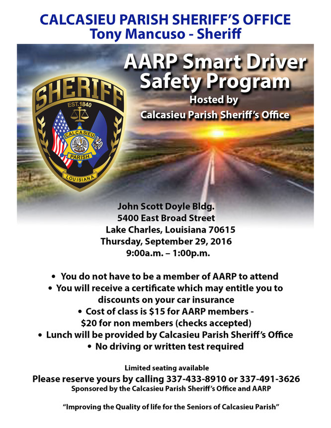 CPSO Hosts AARP Smart Driver Safety Program Calcasieu Parish Sheriff's Office