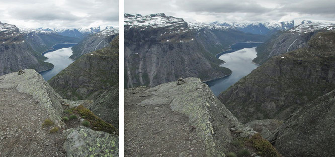 Trolltunga, Blick Richtung 14 Uhr/Ost...