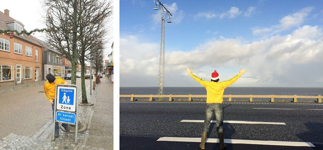 Zu Weihnachten in Kopenhagen, kurz vor der Überfahrt über die Öresundbrücke nach Schweden (links) und auf der Brückenkonstruktion. Welcome to Sverige... 