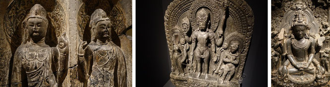 Bodhisattvas, Vishnu (mit Lakshmi und Garuda) & Shiva, Indien...