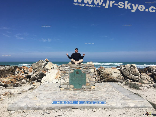 Southernmost Point of African Continent, Cape Agulhas, South Africa (34° 50′ 0″ S, 20° 0′ 0″ E). ← Cape of Good Hope 99,86 mi, ← Cape Town 110,11 mi, → Johannesburg 757,42 mi.  