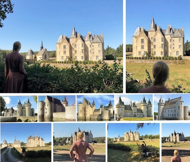 Château Bourgon, Belgeard, Commune de Montourtier, Département de la Mayenne, Pays de la Loire (48° 13′ 23″ N, 0° 33′ 40″ E) & Chateau Sully-sur-Loire, Loiret, Centre-Val de Loire ( 47° 45′ 55″ N, 2° 22′ 31″ E)... 