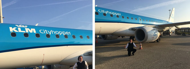 From Frankfurt to Amsterdam and from Amsterdam to Eindhoven, Hoogeveen, Rotterdam und Texel...with KLM! Fun fact: Amsterdam's Schiphol Airport is 5m below sea level! 