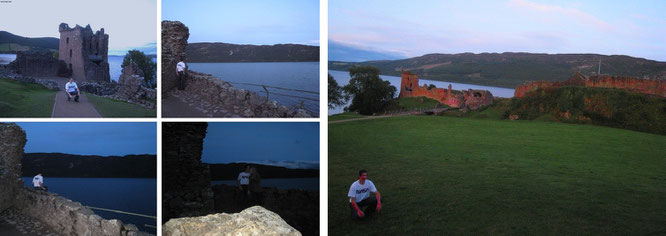 Urquhart Castle am frühen Abend und zu vorgerückter Stunde (im weiteren Verlauf): "Strange things going on". Warten auf...  