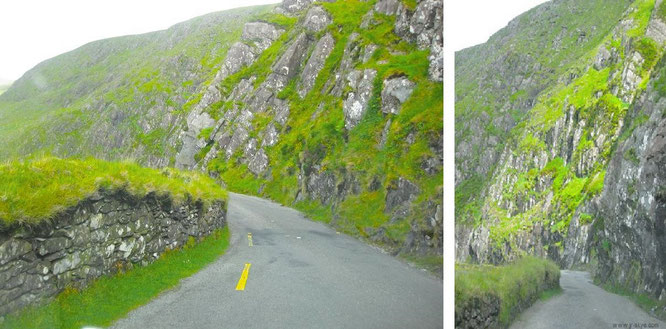 Konservativer Straßenverlauf in Kerry...