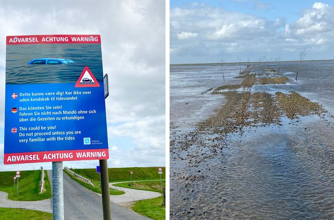 Warnschild Schild Watt Wattenmeer Warning Sign Sea Piste   