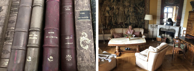 Marie Antoinette (l.) und Mona-Liza (r.). Bibliothek Chateau d´Hattonchatel, Frankreich