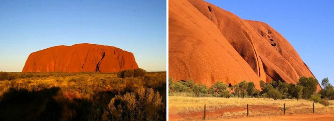 Uluru-Kata Tjuta National Park - 25° 20′ 43″ S, 131° 2′ 5″ O bzw. Uluru base walk. In der Sprache der Ureinwohner bedeutet der Name Uluru "schattiger Platz"...   