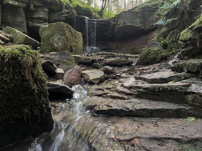 Trettstein Wasserfall, Ldkr. Bad Kissingen, Unterfranken, Bayern - GER 