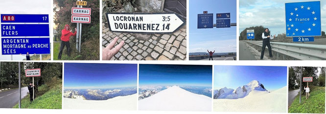 Auf dem Gipfel des Mont Blanc & von Chamonix Mont-Blanc nach Mortagne au Perche - Locronan - Paris - Nancy...