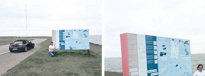 Fahrt über den 32 Kilometer langen, mehrspurigen IJsselmeer-Damm (Afsluitdijk)...