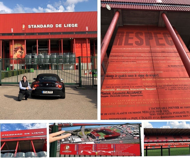 With one of my sportscars from Frankfurt/Germany to Liege/Belgium: Maurice-Dufrasne-Stadium (Stade de Sclessin), Standard de Liege (Standard Lüttich, 50° 36′ 35.67″ N, 5° 32′ 36.04″ E)... 