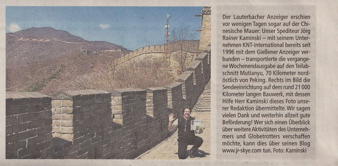 Gießener- bzw. Lauterbacher Anzeiger - 05/2019. Großer Dank zurück! 