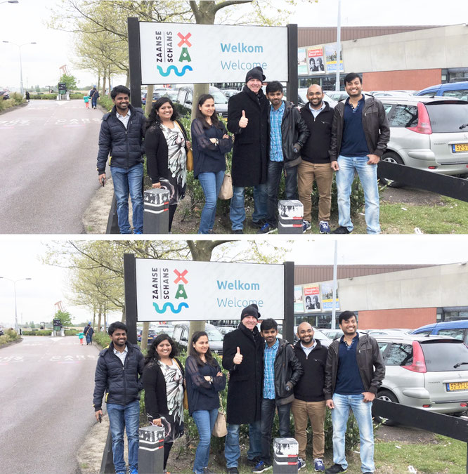 Treffen mit Freunden aus Bangalore (Indien) in Zaanse Schans...