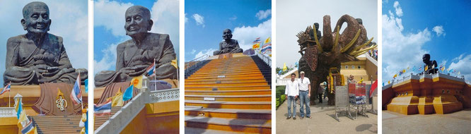 Wat Huay Mongkol. Auf Foto Nr. 3 "Tam" - ein Bekannter aus Bangkok, den Mona-Liza und ich zufällig während einem unserer immer wiederkehrenden Ausflüge nach Pala U hier getroffen haben...